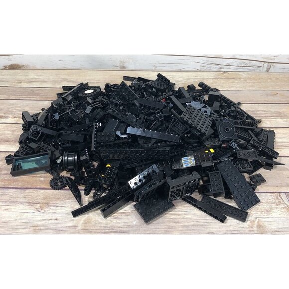 LEGO BLACK 2.49lbs Building Brick Pieces Blocks Parts Castle Star Wars City Bulk - Picture 1 of 11